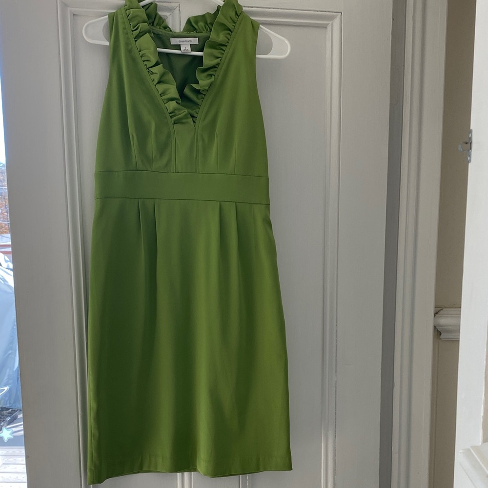 dressbarn Vibrant Green Ruffled Midi Dress